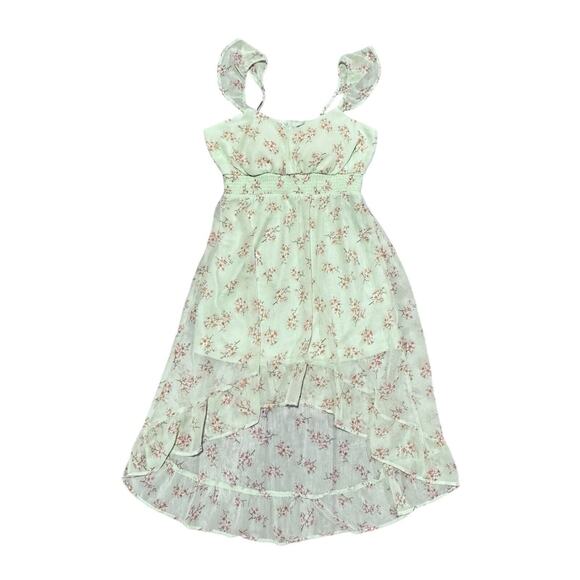 Women’s‎ No Boundaries Dress Hi-Low Size Large Green Fairycore Whimsy Grunge - Picture 5 of 11